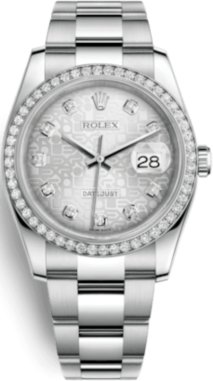 Rolex,Datejust 36 36mm,36mm,White Gold,Stainless Steel,Silver,Automatic,Day,48hours,116244,116244-0024