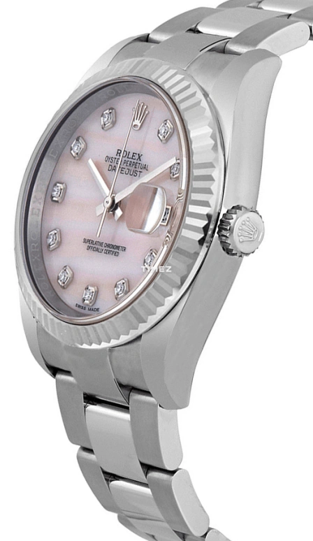 Rolex,Datejust 36 36mm,36mm,White Gold,Stainless Steel,Pink,Automatic,Day,48hours,116234,116234-0150