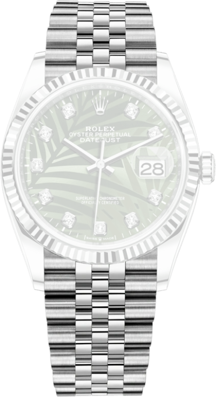 Rolex,Datejust 36 36mm,36mm,White Gold,Oystersteel,Green,Automatic,Day,70hours,126234,126234-0055