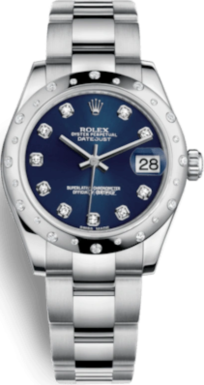 Rolex,Datejust 31 31mm,31mm,White Gold,Stainless Steel,Blue,Automatic,Day,48hours,178344,178344-0029