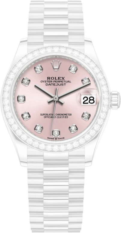 Rolex,Datejust 31 31mm,31mm,White Gold,Pink,Automatic,Day,55hours,278289RBR,278289RBR-0022