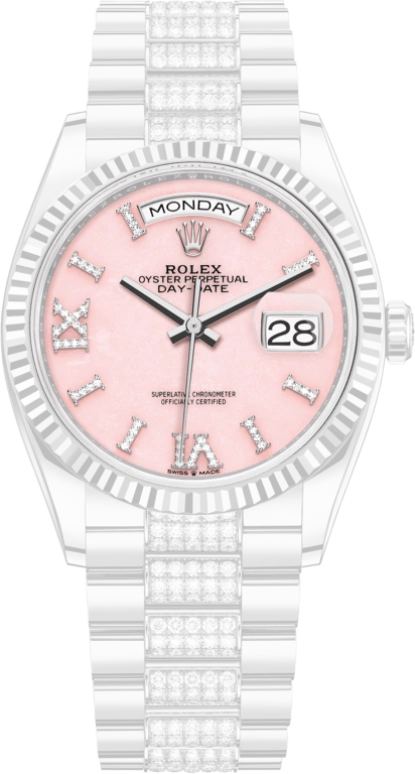 Rolex,Day-Date 36 36mm,36mm,White Gold,Pink,Automatic,Date,Day,128239,128239-0030