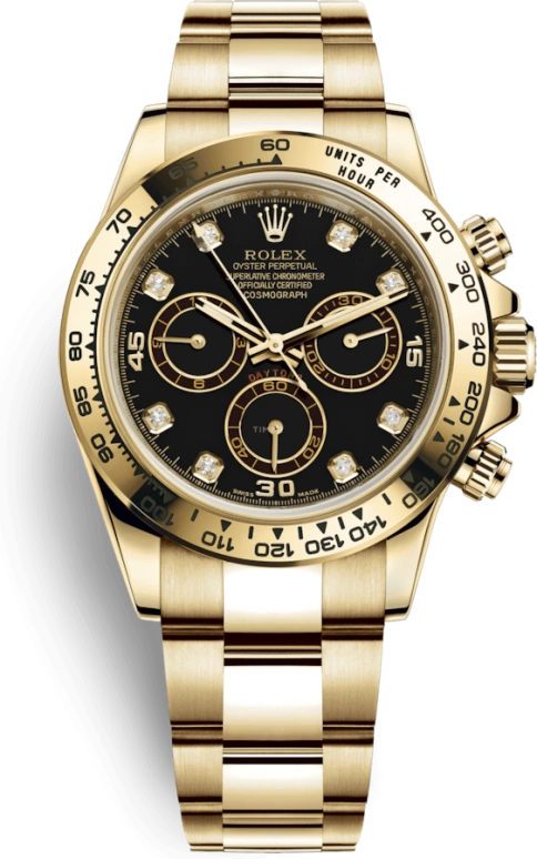 Rolex,Daytona 40mm,40mm,Yellow Gold,Black,Automatic,Chronograph,72hours,116508,116508-0008