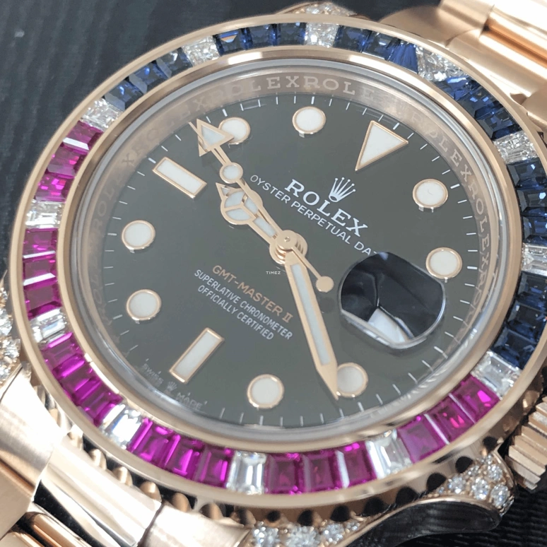 Rolex,GMT-Master II 40mm,40mm,Rose Gold,Black,Automatic,Day,Dule Time,126755SARU,126755SARU-0003