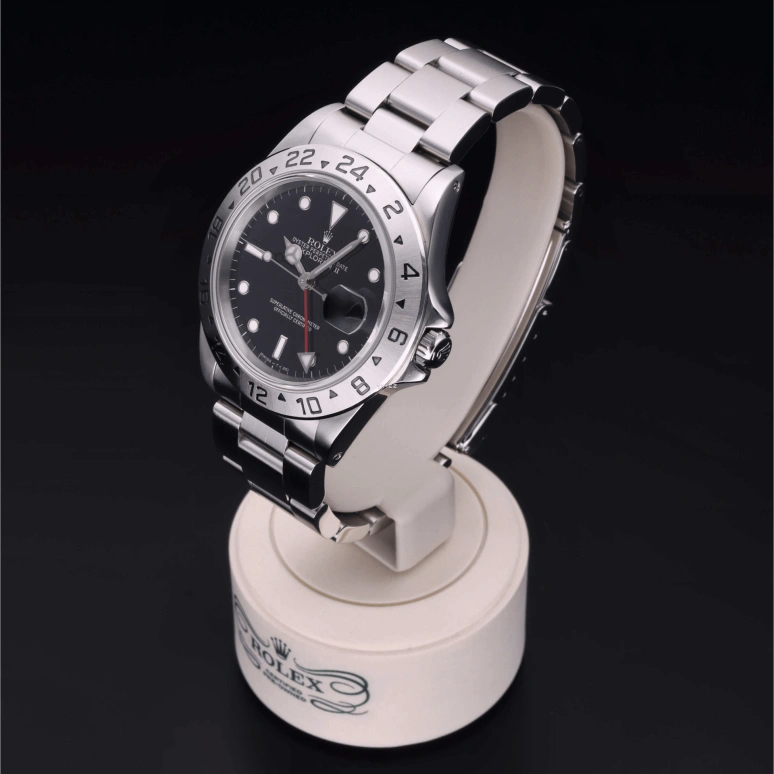 Rolex,Explorer II 40mm,40mm,Stainless Steel,Black,Automatic,Day,Dule Time,16570,16570-0002