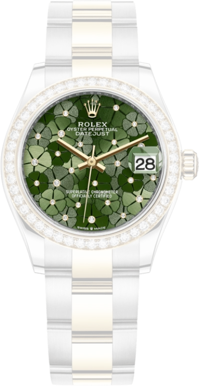 Rolex,Datejust 31 31mm,31mm,Yellow Gold,Stainless Steel,Green,Automatic,Day,55hours,278383RBR,278383RBR-0031