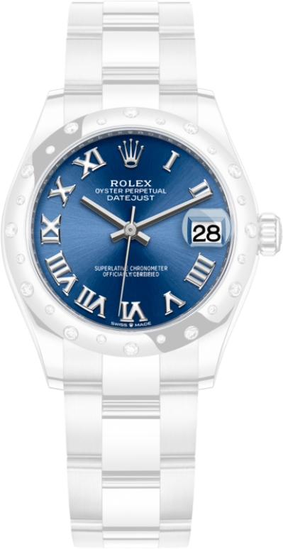Rolex,Datejust 31 31mm,31mm,White Gold,Stainless Steel,Blue,Automatic,Day,55hours,278344RBR,278344RBR-0035