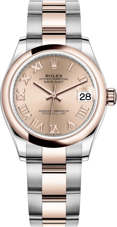 Rolex,Datejust 31 31mm,31mm,Rose Gold,Stainless Steel,Rose,Automatic,Day,55hours,278241,278241-0005