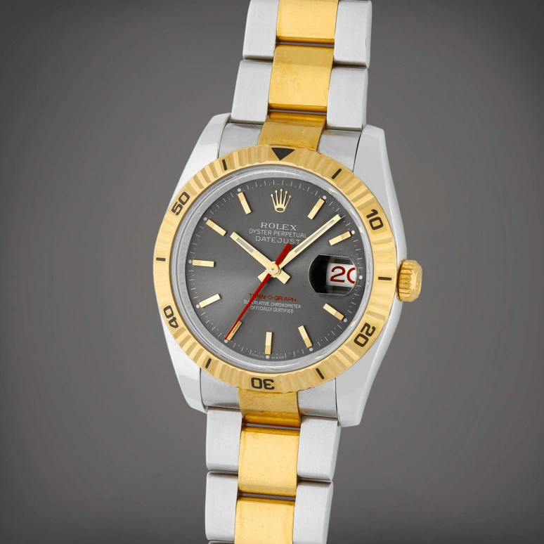 Rolex,Datejust 36 36mm,36mm,Stainless Steel,Yellow Gold,Grey,Automatic,Day,48hours,116263 Turn,116263 Turn-O-Graph grey Oyster