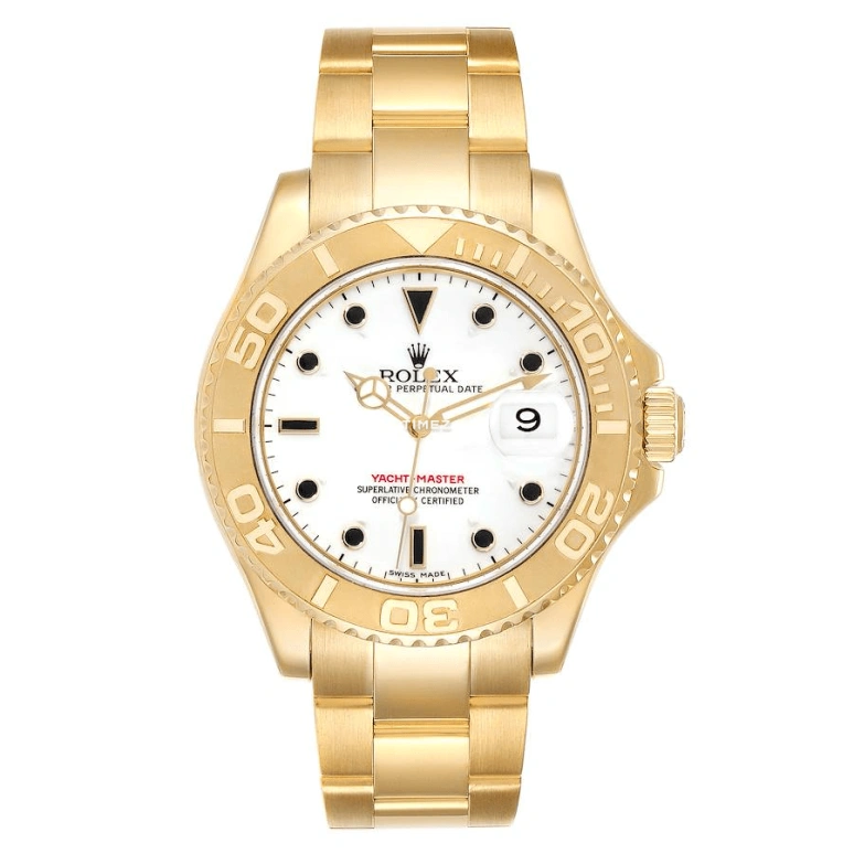 Rolex,Yacht-Master 40mm,40mm,Yellow Gold,White,Automatic,Day,48hours,David Beckham,16628,16628-0001