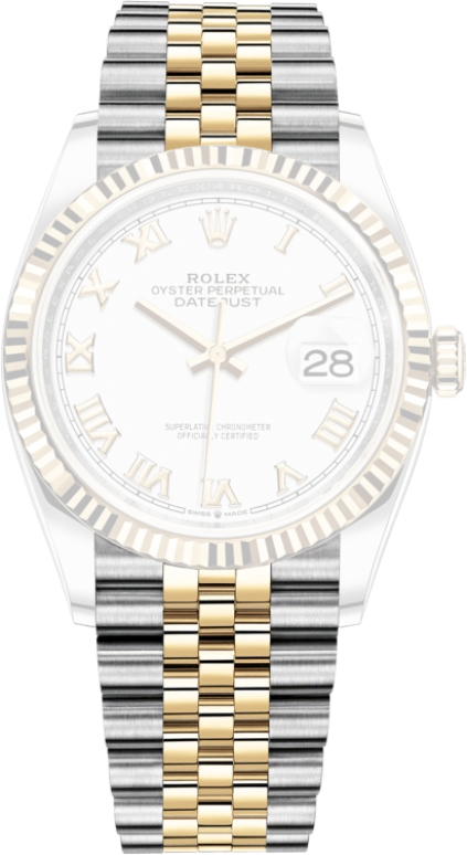 Rolex,Datejust 36 36mm,36mm,Yellow Gold,Stainless Steel,White,Automatic,Day,70hours,126233,126233-0029