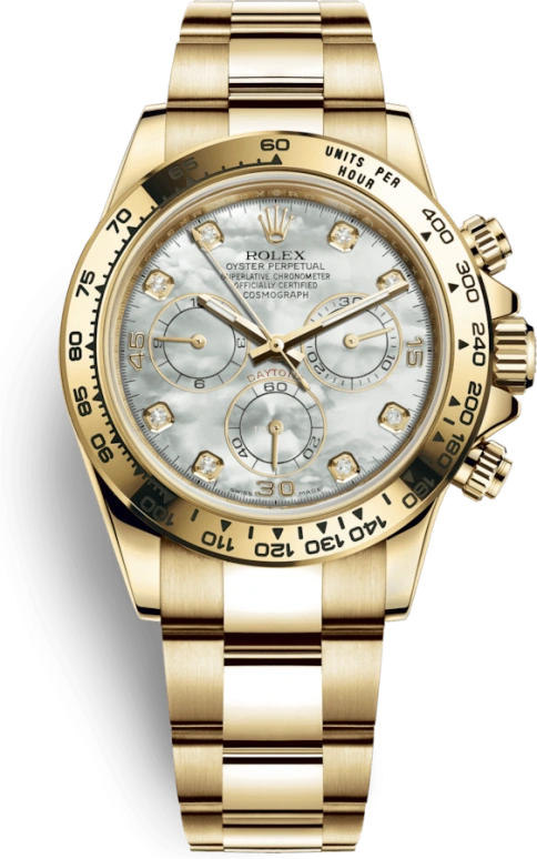 Rolex,Daytona 40mm,40mm,Yellow Gold,White,Automatic,Chronograph,Column Wheel,116508,116508-0007