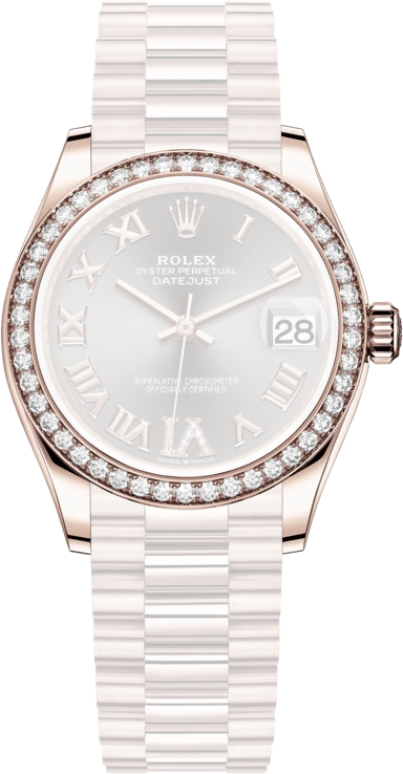 Rolex,Datejust 31 31mm,31mm,Rose Gold,Grey,Automatic,Day,55hours,278285RBR,278285RBR-0027