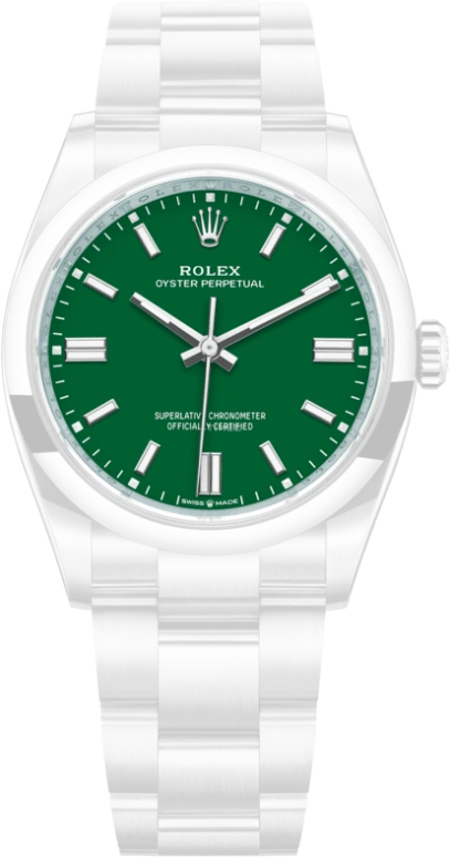 Rolex,Oyster Perpetual 36mm,36mm,Stainless Steel,Green,Automatic,70hours,In-house Caliber,126000,126000-0005