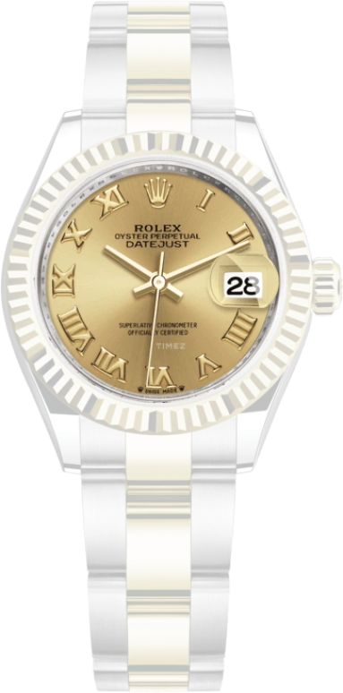 Rolex,Lady-Datejust 28mm,28mm,Yellow Gold,Oystersteel,Champagne,Automatic,Day,55hours,279173,279173-0010
