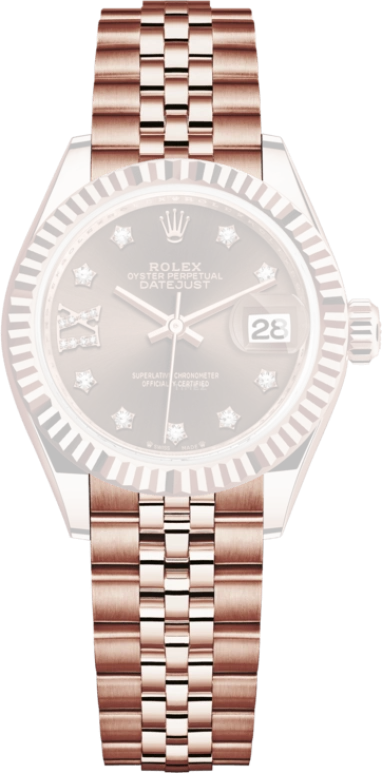 Rolex,Lady-Datejust 28mm,28mm,Rose Gold,Brown,Automatic,Day,55hours,279175,279175-0004