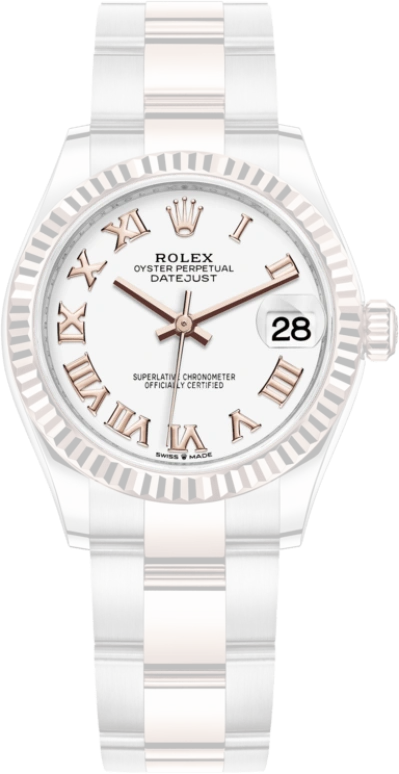 Rolex,Datejust 31 31mm,31mm,Rose Gold,Stainless Steel,White,Automatic,Day,55hours,278271,278271-0001