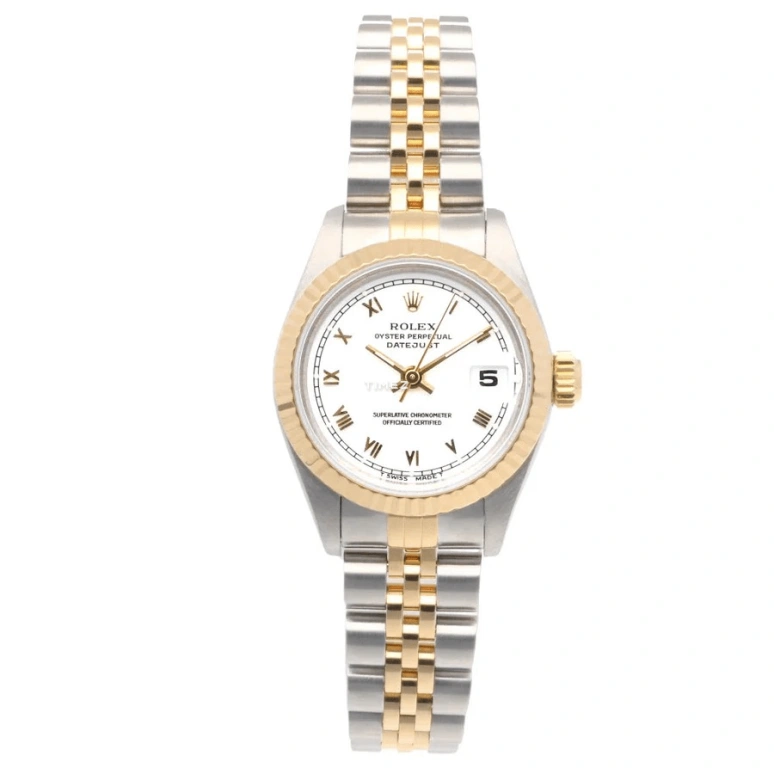 Rolex,Lady-Datejust 26mm,26mm,Stainless Steel,Yellow Gold,White,Automatic,Day,42hours,69173 Roma