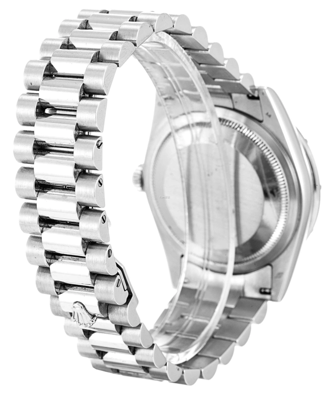 Rolex,Day-Date 36 36mm,36mm,Platinum,White,Automatic,Date,Day,118366