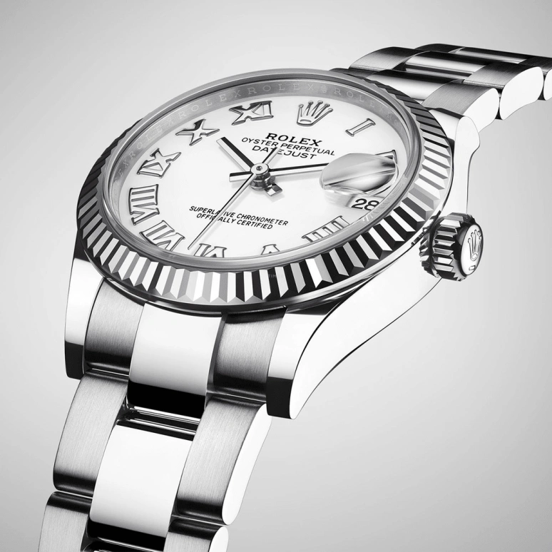 Rolex,Datejust 31 31mm,31mm,White Gold,Stainless Steel,White,Automatic,Day,55hours,278274,278274-0009