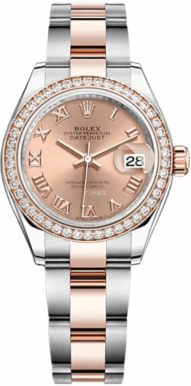 Rolex,Lady-Datejust 28mm,28mm,Rose Gold,Stainless Steel,Pink,Automatic,Day,55hours,279381RBR,279381RBR-0026