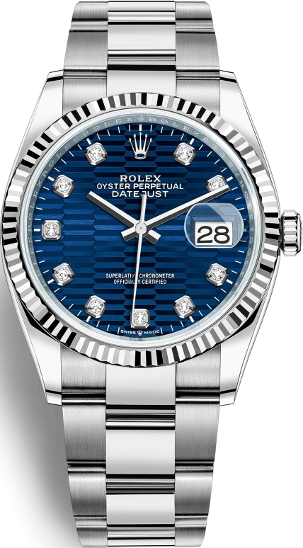 Rolex,Datejust 36 36mm,36mm,White Gold,Oystersteel,Blue,Automatic,Day,70hours,126234,126234-0058