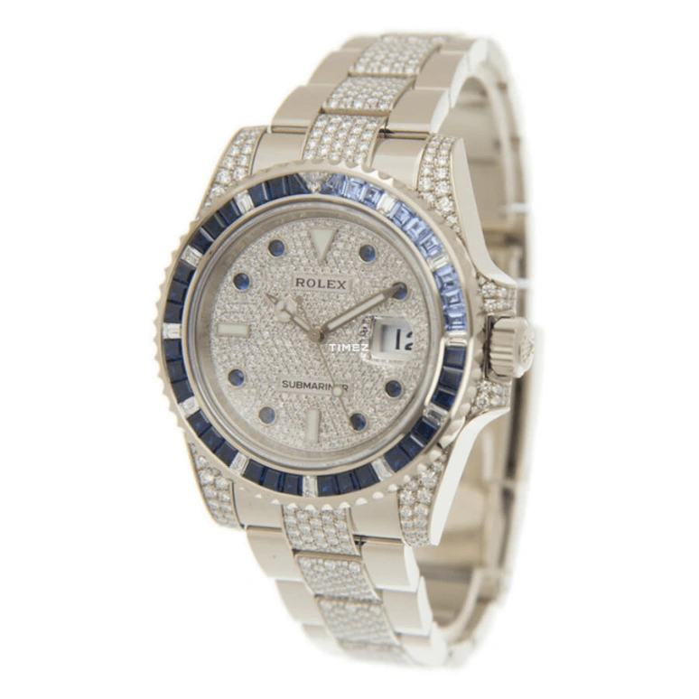 Rolex,Submariner 40mm,40mm,White Gold,Silver,Automatic,Day,48hours,Sylvester Stallone,Adam Levine,Sly,116659SABR,116659SABR-0001
