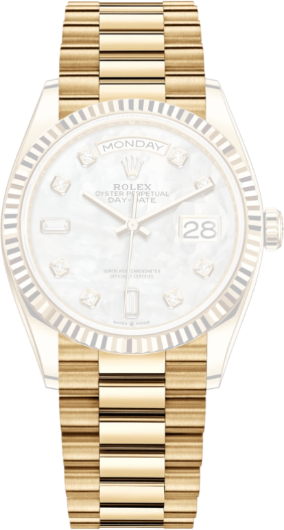 Rolex,Day-Date 36 36mm,36mm,Yellow Gold,White,Automatic,Date,Day,128238,128238-0011