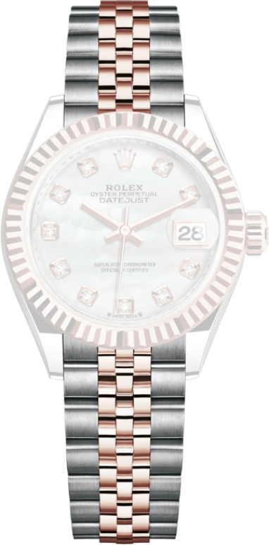 Rolex,Lady-Datejust 28mm,28mm,Oystersteel,Everose Gold,White,Automatic,Day,55hours,279171,279171-0013