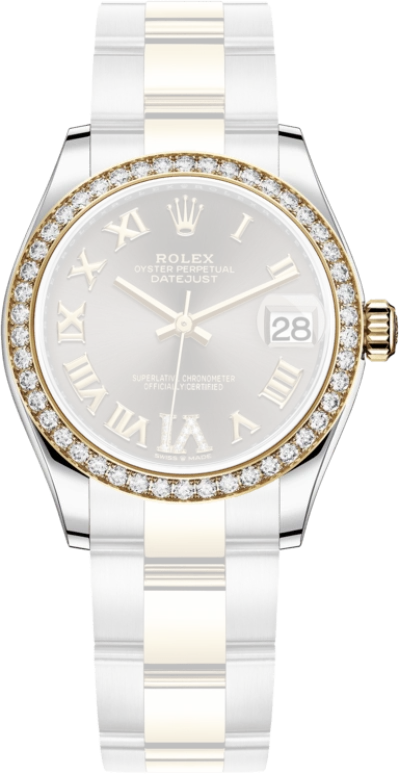 Rolex,Datejust 31 31mm,31mm,Yellow Gold,Stainless Steel,Grey,Automatic,Day,55hours,278383RBR,278383RBR-0017