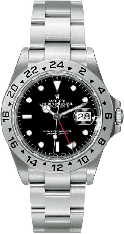 Rolex,Explorer II 40mm,40mm,Stainless Steel,Black,Automatic,Day,Dule Time,16570,16570-0004
