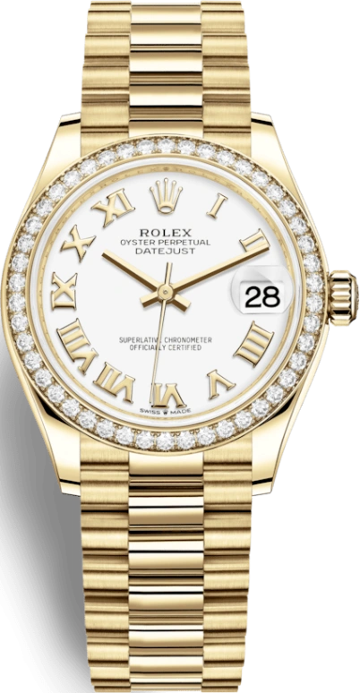 Rolex,Datejust 31 31mm,31mm,Yellow Gold,White,Automatic,Day,55hours,278288RBR,278288RBR-0009