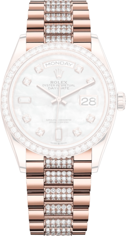 Rolex,Day-Date 36 36mm,36mm,Rose Gold,White,Automatic,Date,Day,128345RBR,128345RBR-0030