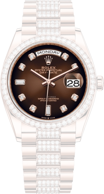 Rolex,Day-Date 36 36mm,36mm,Rose Gold,Brown,Automatic,Date,Day,128345RBR,128345RBR-0041