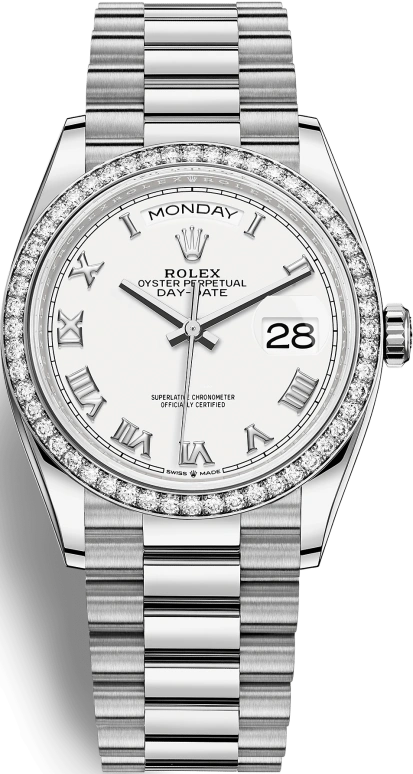 Rolex,Day-Date 36 36mm,36mm,White Gold,White,Automatic,Date,Day,128349RBR,128349RBR-0025