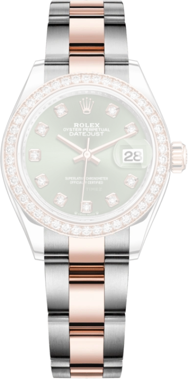 Rolex,Lady-Datejust 28mm,28mm,Everose Gold,Oystersteel,Green,Automatic,Day,55hours,279381RBR,279381RBR-0008