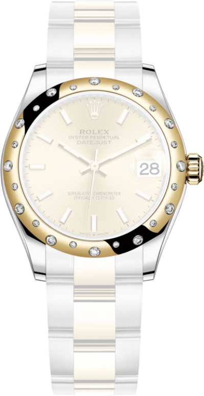 Rolex,Datejust 31 31mm,31mm,Yellow Gold,Stainless Steel,Champagne,Automatic,Day,55hours,278343RBR,278343RBR-0013