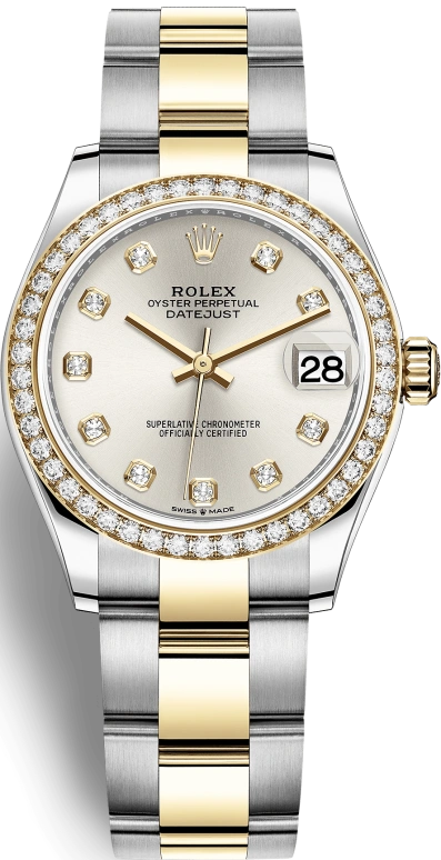 Rolex,Datejust 31 31mm,31mm,Yellow Gold,Stainless Steel,Silver,Automatic,Day,55hours,278383RBR,278383RBR-0019