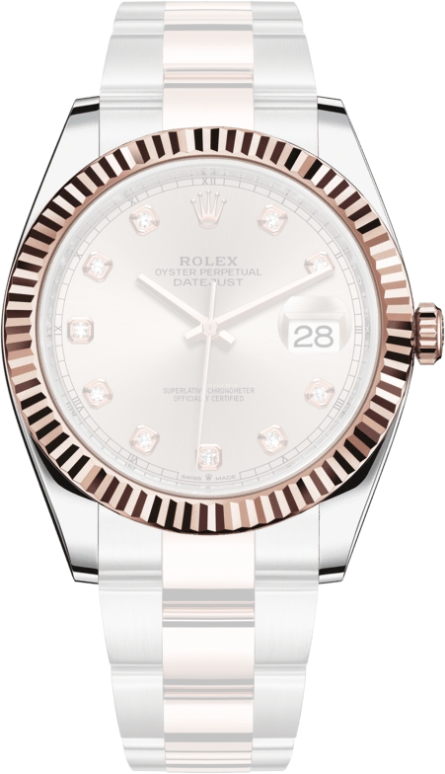 Rolex,Datejust 41 41mm,41mm,Rose Gold,Stainless Steel,Pink,Automatic,Day,70hours,126331,126331-0007