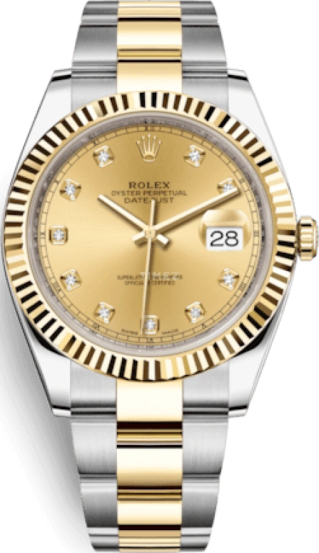 Rolex,Datejust 41 41mm,41mm,Yellow Gold,Stainless Steel,Champagne,Automatic,Day,70hours,126333,126333-0011