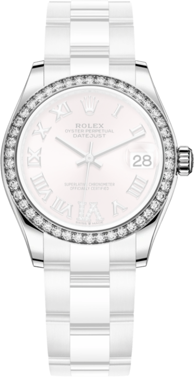 Rolex,Datejust 31 31mm,31mm,White Gold,Stainless Steel,Pink,Automatic,Day,55hours,278384RBR,278384RBR-0027