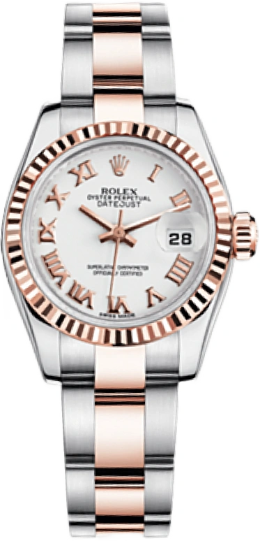 Rolex,Lady-Datejust 26mm,26mm,Oystersteel,Everose Gold,White,Automatic,Day,48hours,179171,179171-0073