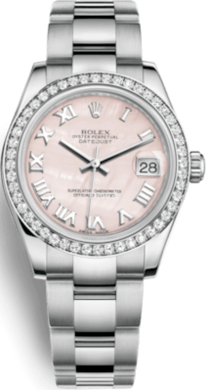 Rolex,Datejust 31 31mm,31mm,White Gold,Stainless Steel,Pink,Automatic,Day,48hours,178384,178384-0068
