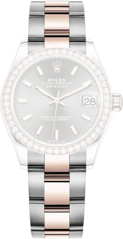 Rolex,Datejust 31 31mm,31mm,Stainless Steel,Everose Gold,Grey,Automatic,Day,55hours,278381RBR,278381RBR-0017
