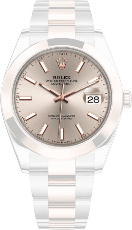 Rolex,Datejust 41 41mm,41mm,Rose Gold,Stainless Steel,Pink,Automatic,Day,70hours,126301,126301-0009