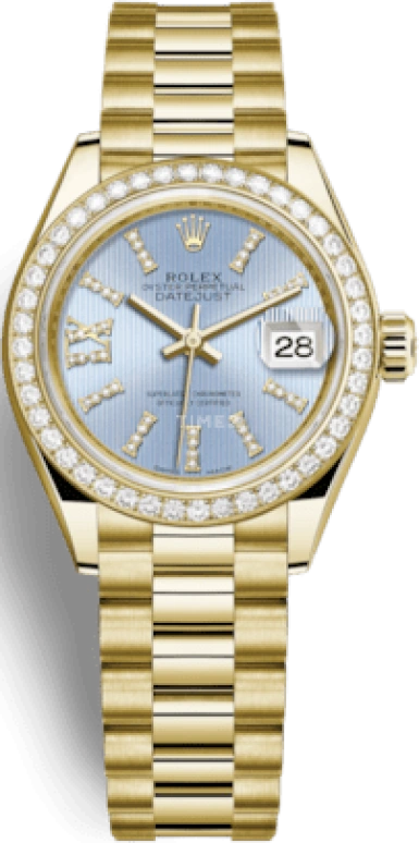 Rolex,Lady-Datejust 28mm,28mm,Yellow Gold,Blue,Automatic,Day,55hours,279138RBR,279138RBR-0008