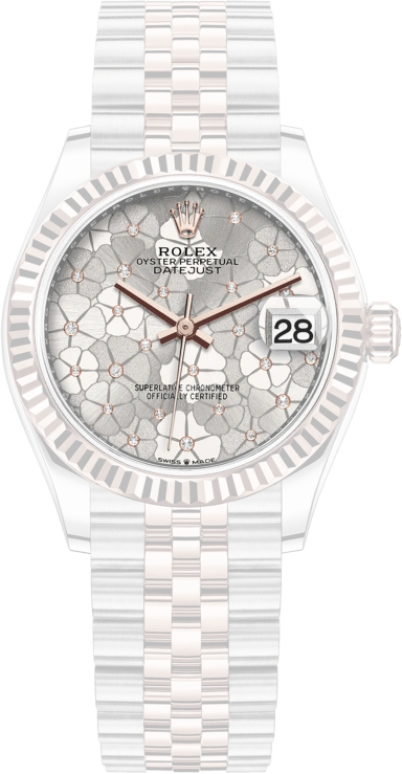Rolex,Datejust 31 31mm,31mm,Rose Gold,Stainless Steel,Silver,Automatic,Day,55hours,278271,278271-0032