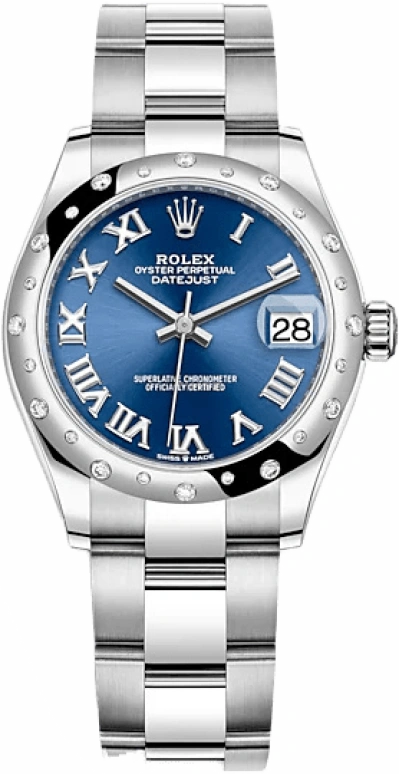 Rolex,Datejust 31 31mm,31mm,White Gold,Stainless Steel,Blue,Automatic,Day,55hours,278344RBR,278344RBR-0035