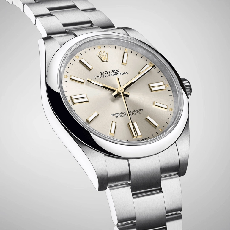 Rolex,Oyster Perpetual 41mm,41mm,Stainless Steel,Silver,Automatic,70hours,In-house Caliber,124300,124300-0001