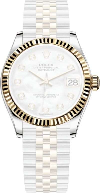 Rolex,Datejust 31 31mm,31mm,Yellow Gold,Stainless Steel,White,Automatic,Day,55hours,278273,278273-0028